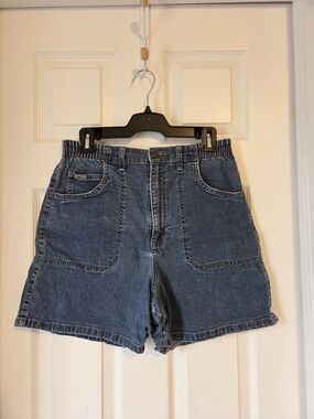 Lee Vintage 90s Dark Blue Elastic Waist Denim Shorts
